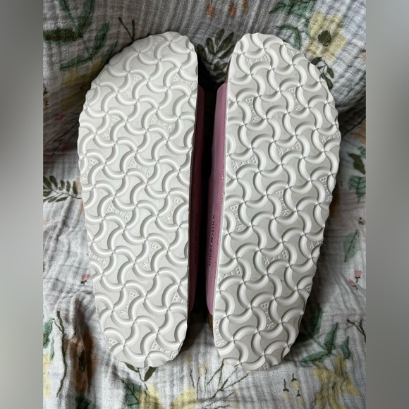 Birkenstock Pink Leather Arizona Soft Footbed Sandals - Picture 2 of 5
